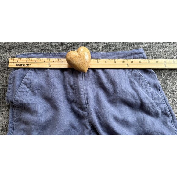 L.L. Bean Classic Fit Straight Linen Pants Size 10 PET Dark Blue 100% Linen - Picture 7 of 11